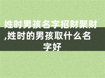 姓时男孩名字招财聚财,姓时的男孩取什么名字好