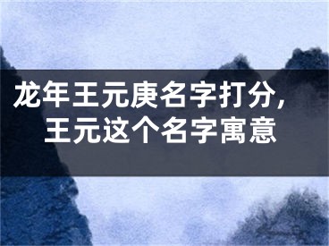 龙年王元庚名字打分,王元这个名字寓意