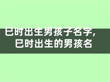 巳时出生男孩子名字,巳时出生的男孩名