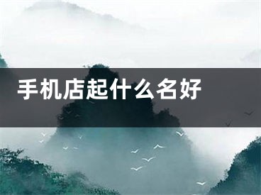  手机店起什么名好 