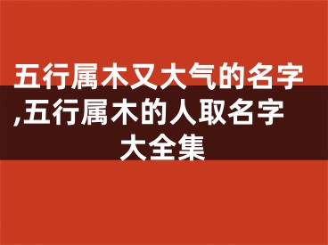 五行属木又大气的名字,五行属木的人取名字大全集