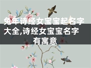 兔年诗经女宝宝起名字大全,诗经女宝宝名字有寓意