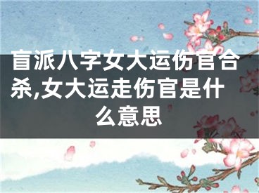 盲派八字女大运伤官合杀,女大运走伤官是什么意思