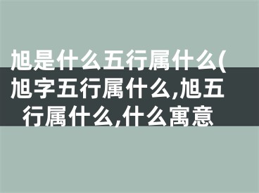 旭是什么五行属什么(旭字五行属什么,旭五行属什么,什么寓意