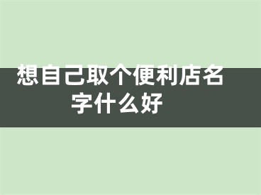  想自己取个便利店名字什么好 