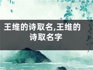 王维的诗取名,王维的诗取名字