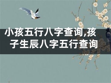 小孩五行八字查询,孩子生辰八字五行查询