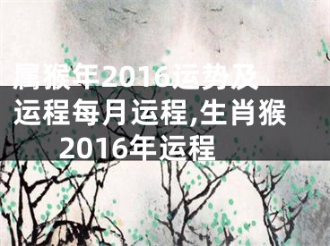 属猴年2016运势及运程每月运程,生肖猴2016年运程