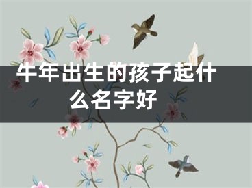  牛年出生的孩子起什么名字好 