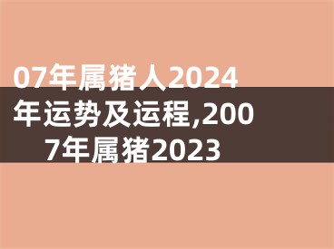 07年属猪人2024年运势及运程,2007年属猪2023