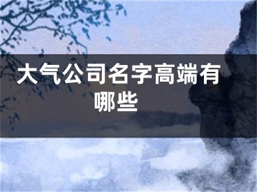  大气公司名字高端有哪些 