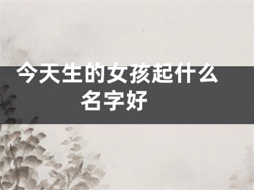  今天生的女孩起什么名字好 