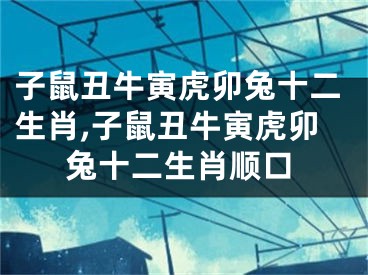 子鼠丑牛寅虎卯兔十二生肖,子鼠丑牛寅虎卯兔十二生肖顺口