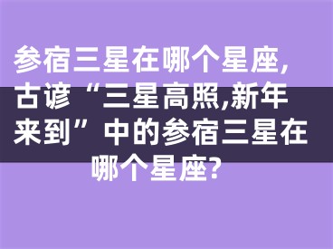 参宿三星在哪个星座,古谚“三星高照,新年来到”中的参宿三星在哪个星座?