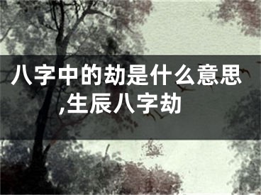 八字中的劫是什么意思,生辰八字劫