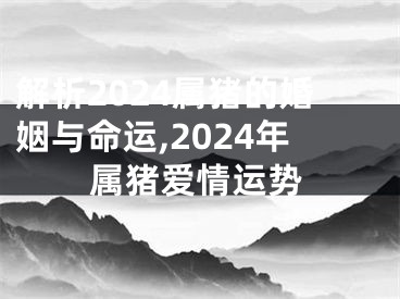 解析2024属猪的婚姻与命运,2024年属猪爱情运势