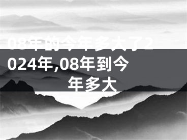 08年的今年多大了2024年,08年到今年多大