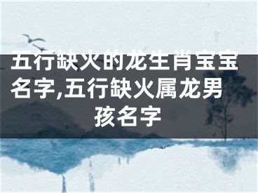 五行缺火的龙生肖宝宝名字,五行缺火属龙男孩名字