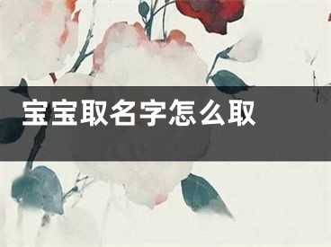  宝宝取名字怎么取 