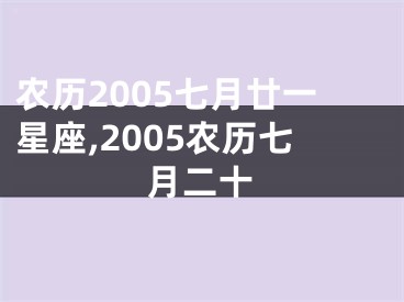 农历2005七月廿一星座,2005农历七月二十