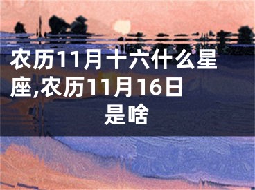 农历11月十六什么星座,农历11月16日是啥