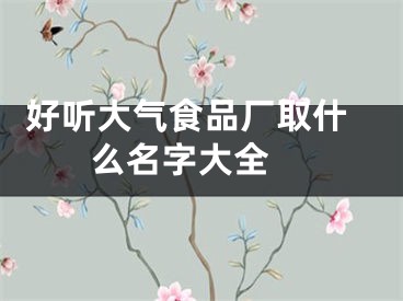  好听大气食品厂取什么名字大全 