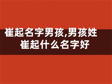 崔起名字男孩,男孩姓崔起什么名字好