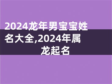 2024龙年男宝宝姓名大全,2024年属龙起名