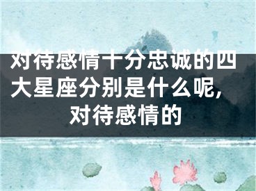 对待感情十分忠诚的四大星座分别是什么呢,对待感情的