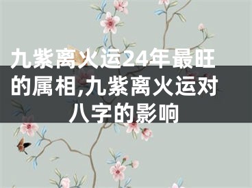 九紫离火运24年最旺的属相,九紫离火运对八字的影响