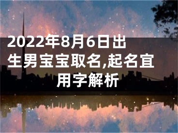 2022年8月6日出生男宝宝取名,起名宜用字解析