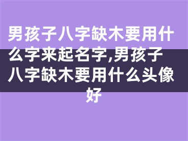 男孩子八字缺木要用什么字来起名字,男孩子八字缺木要用什么头像好