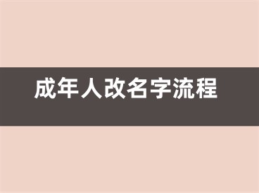 成年人改名字流程