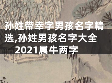 孙姓带幸字男孩名字精选,孙姓男孩名字大全2021属牛两字