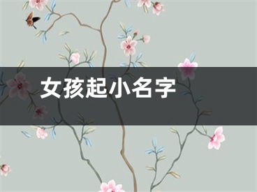  女孩起小名字 