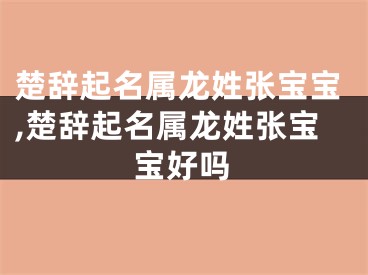 楚辞起名属龙姓张宝宝,楚辞起名属龙姓张宝宝好吗