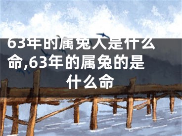 63年的属兔人是什么命,63年的属兔的是什么命