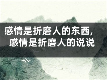 感情是折磨人的东西,感情是折磨人的说说