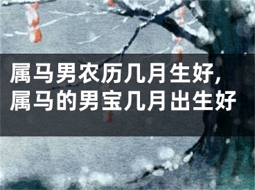 属马男农历几月生好,属马的男宝几月出生好