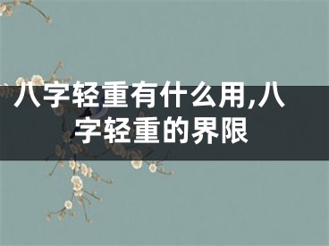 八字轻重有什么用,八字轻重的界限