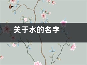  关于水的名字 