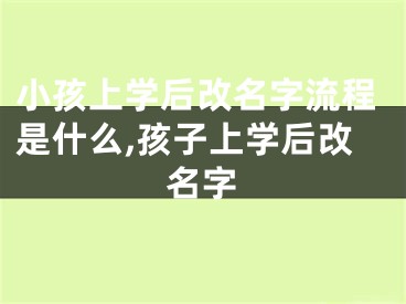 小孩上学后改名字流程是什么,孩子上学后改名字