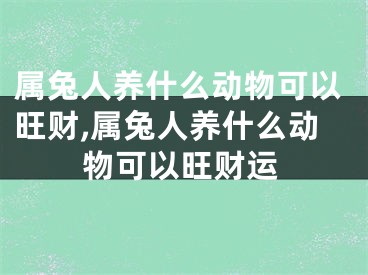 属兔人养什么动物可以旺财,属兔人养什么动物可以旺财运