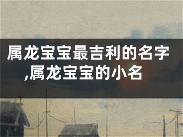 属龙宝宝最吉利的名字,属龙宝宝的小名