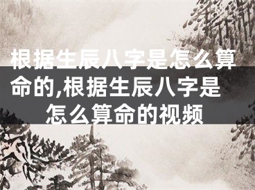 根据生辰八字是怎么算命的,根据生辰八字是怎么算命的视频