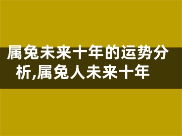 属兔未来十年的运势分析,属兔人未来十年