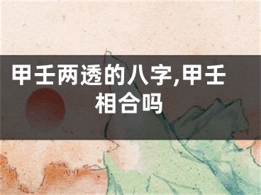 甲壬两透的八字,甲壬相合吗