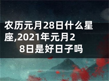 农历元月28日什么星座,2021年元月28日是好日子吗