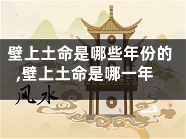 壁上土命是哪些年份的,壁上土命是哪一年