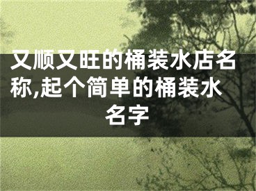 又顺又旺的桶装水店名称,起个简单的桶装水名字